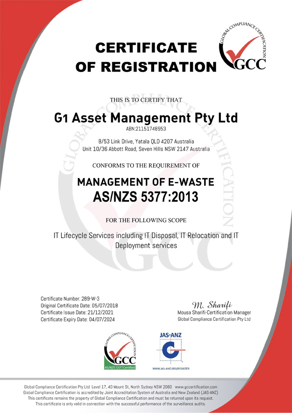 Accreditations - G1 Asset Management